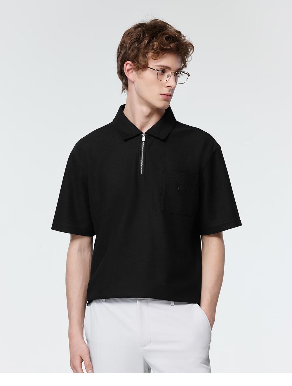 HAZZYS Men's 2026 Summer PHIZ Series Loose Fit Short Sleeve Polo Shirt with Turn-Down Collar and Half Placket 7